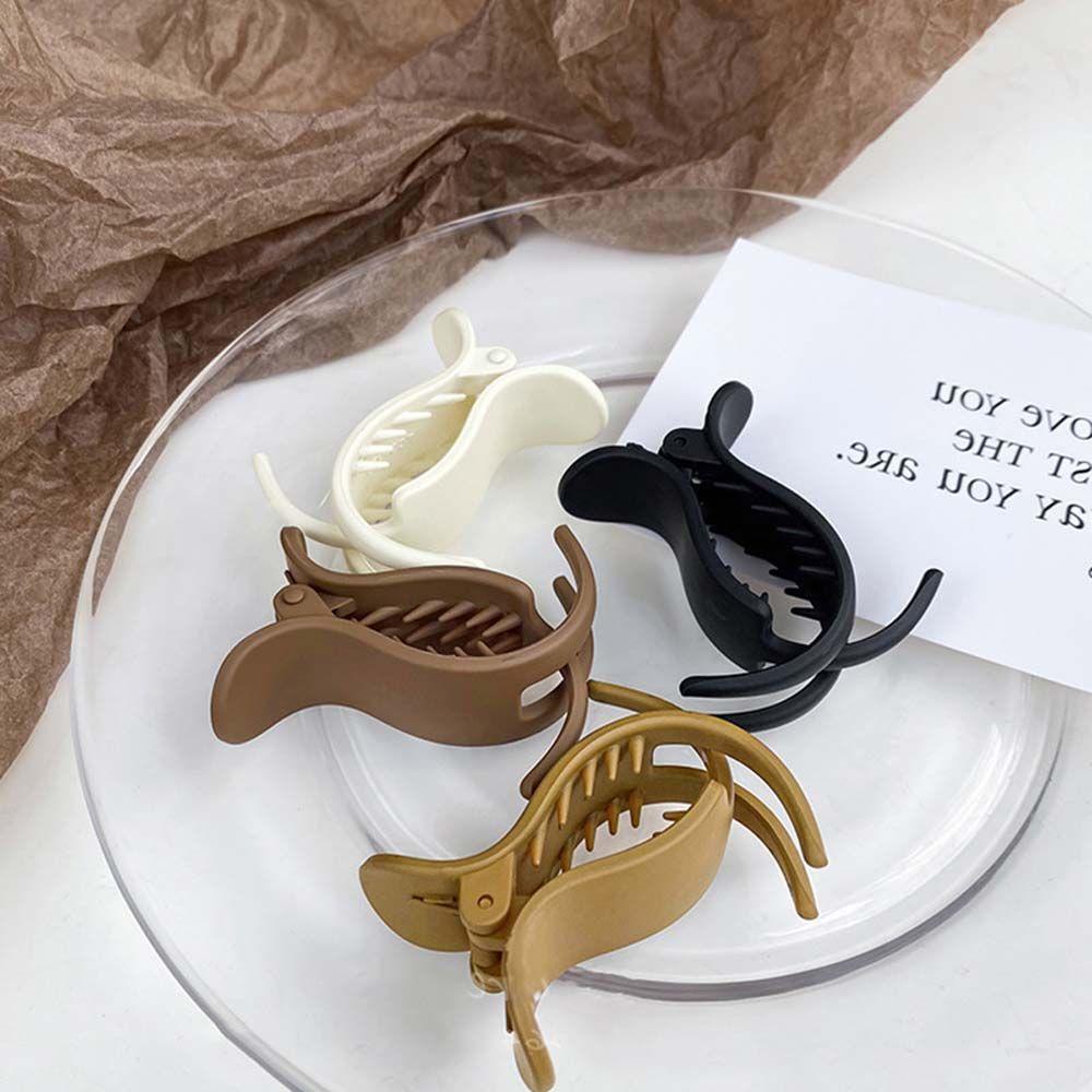 Kẹp Tóc Càng Cua Cố Định Màu Trơn Kiểu Vintage Dễ Thương