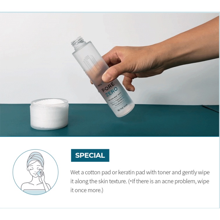 Nước hoa hồng tẩy tế bào chết làm sạch da, giảm bã nhờn và se khít lỗ chân lông Be The Skin BHA+ PORE ZERO Toner 150ml