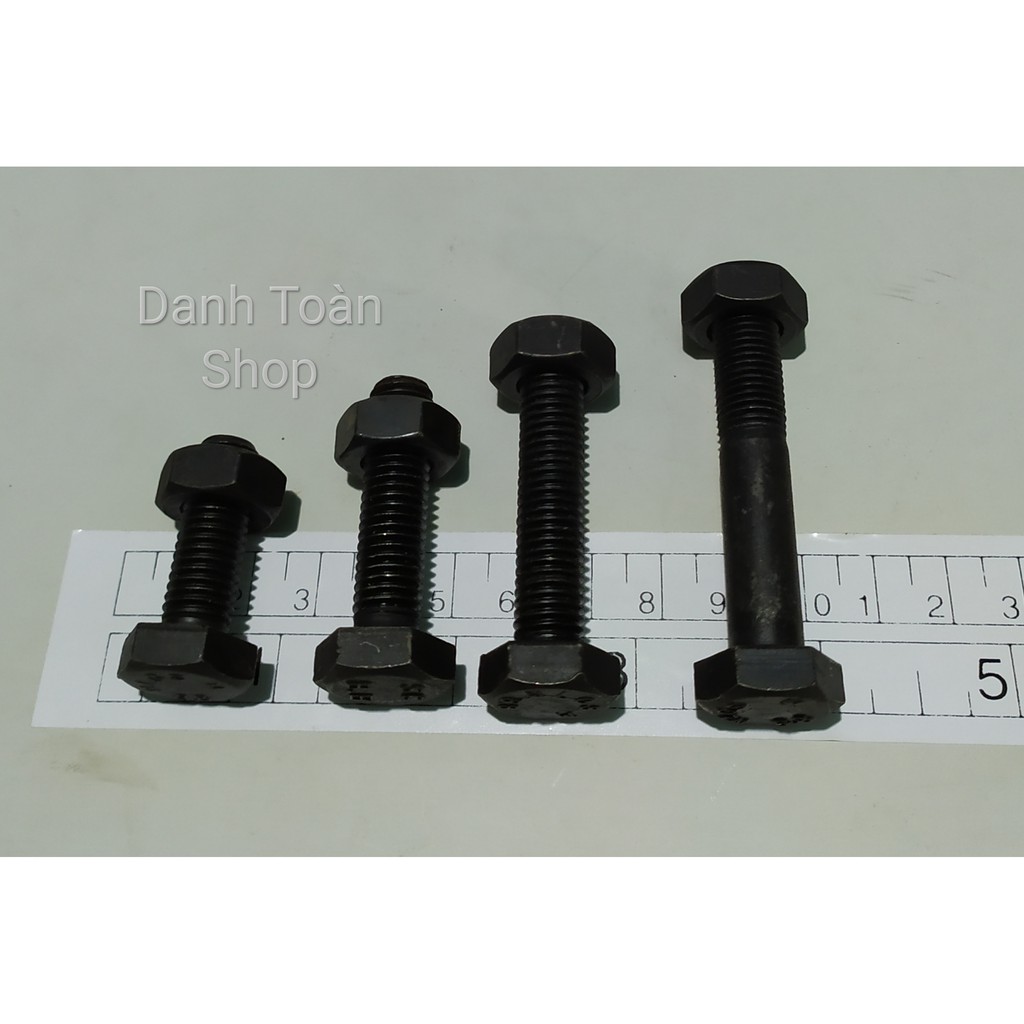 Bu Long M10x30mm, 40mm, 50mm, 60mm Thép Đen Tốt