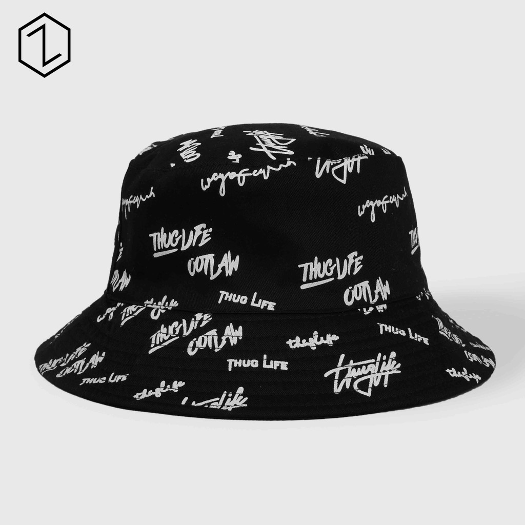 Mũ bucket nam nữ ONZ cotton - Nón bucket tai bèo THUGLIFE 2 mặt vành cụp ulzzang Hàn Quốc MB02 - Onz Studio