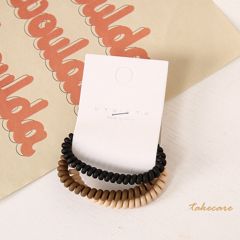 Bộ 2 dây buộc tóc dạng xoắn co giãn chống thấm nước tiện dụng