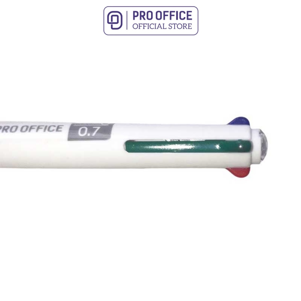 Bút Bi 4 Màu PRO OFFICE Mực Đều,Viết Êm Tay, Đánh Dấu Tiện Lợi BP401