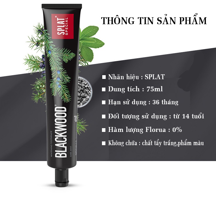 Kem Đánh Răng Than Hoạt Tính SPLAT Blackwood Làm Trắng Răng Hiệu Quả