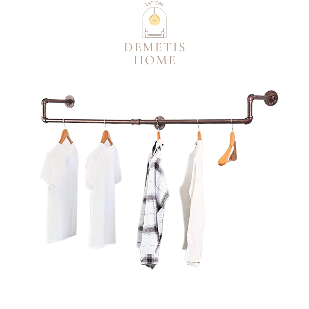 Giá treo quần áo bằng ống sắt - Phong cách Rustic, Vintage (CR1)