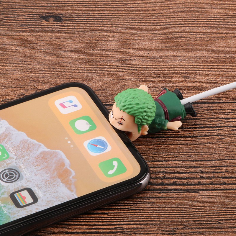 Phụ kiện bảo vệ dây cáp sạc USB kiểu dáng One Piece Chopper Luffy Zoro dễ thương