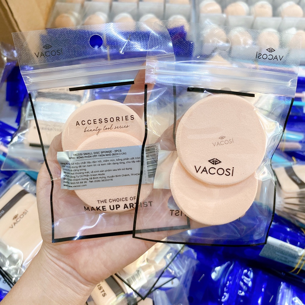 BP03 - Bông Phấn Vacosi Ướt Tròn Nhỏ