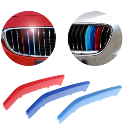 Chụp khe tản nhiệt BMW 3 Series Bộ trang trí 3D cho lưới phía trước xe hơi ô tô Decal dán 3 màu