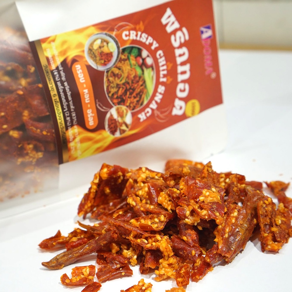 [Ăn Vặt Tết] Snack Ớt chiên giòn tẩm vị có vừng Thái Lan ADOMA Crispy Chili พริกทอดกรอบงาขาว