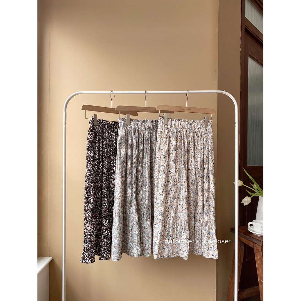 [Mã WASKT304 giảm 15% tối đa 30K đơn 99K] Chân váy xếp li cạp chun in hoa nhí_CV0019 | BigBuy360 - bigbuy360.vn