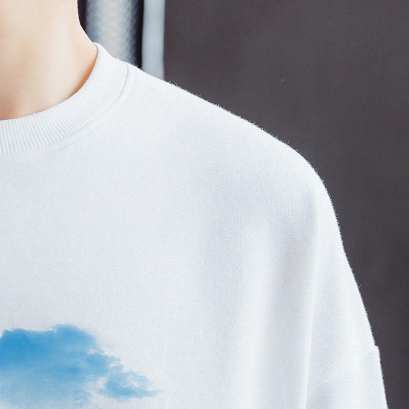 Áo nỉ nam dài tay cổ tròn thời trang