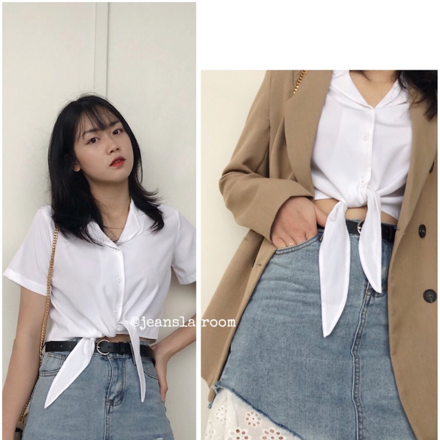 [#VJL3] Chân váy JEANSLA Chữ A Xanh nhạt phối ren Sang chảnh Độc - Lạ