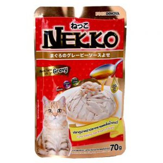 Pate Cho Mèo Gravy Nekko 70g – Vị Cá Ngừ Rắc Cá Tráp