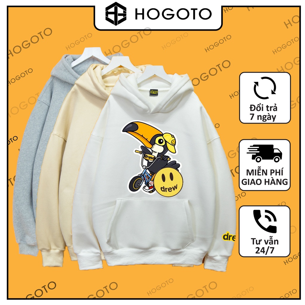 Áo nỉ Hoodie Drew House VẸT Hogoto shop , Áo hoodie nam nữ nỉ bông cotton