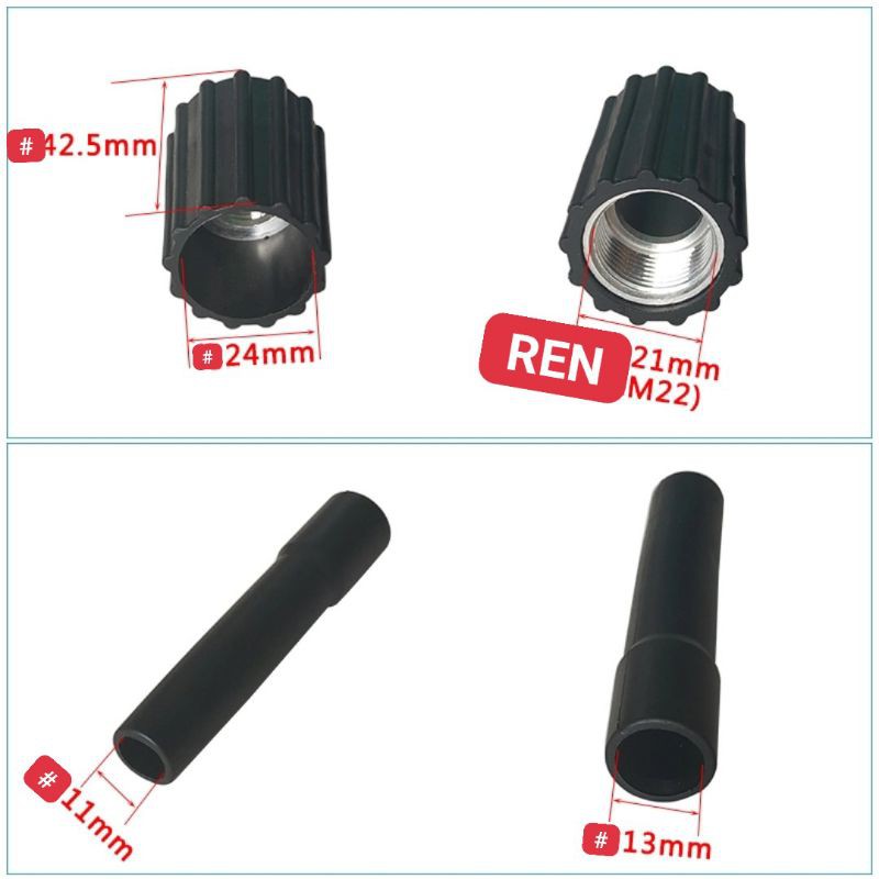Bộ đầu bấm ống dây rửa xe ren 22, Bộ 2 roong  đen cao su cho đầu dây máy rửa xe.