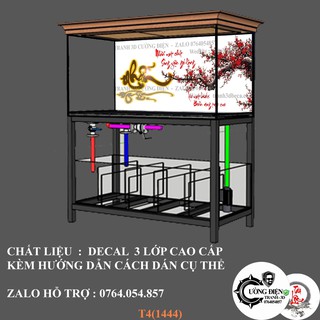 Tranh 3D phông nền bể cá cao cấp – Trang trí hồ cá cảnh – Có keo sẵn – Cường Điện