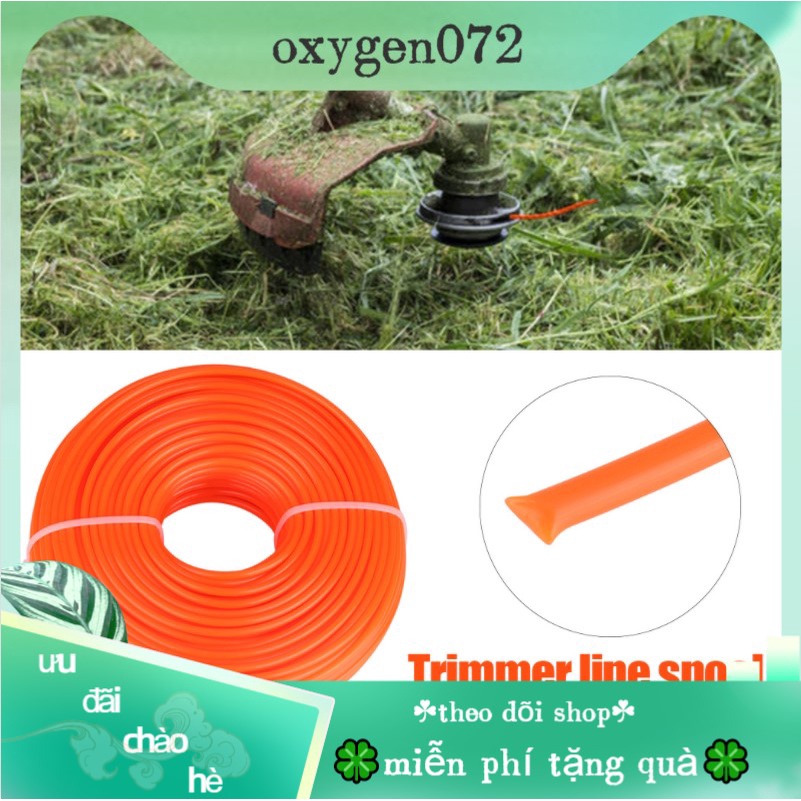 Oxygen072 3mm Trimmer Line Nylon Cord Wire Round String Petrol Grass Dây Cước Cắt Cỏ Vuông Gai