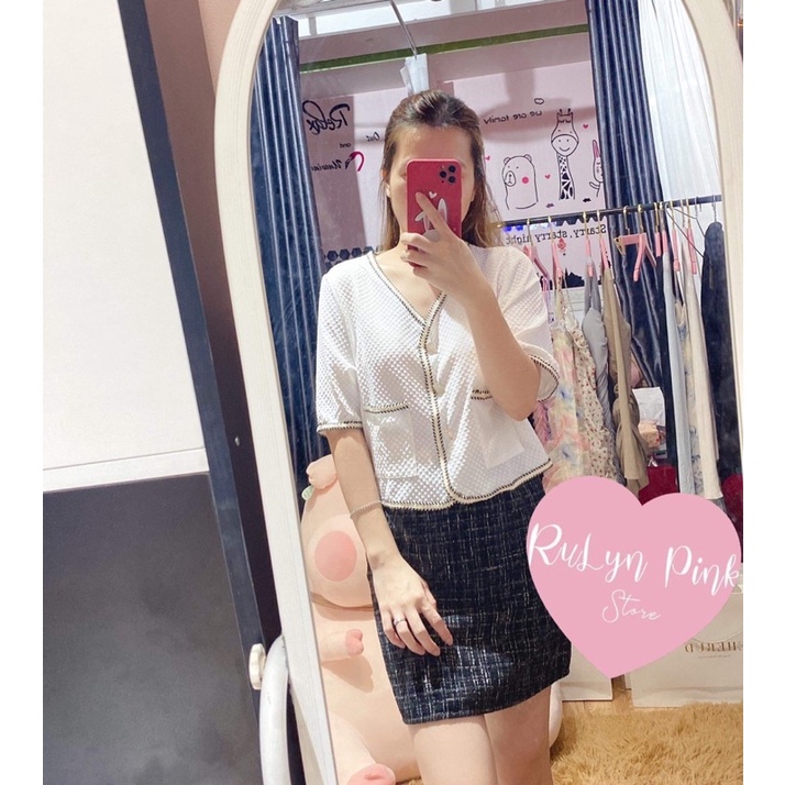 Áo cổ V công sở kèm ảnh thật của shop