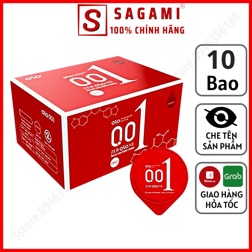 Bao Cao Su OLO 0.01 Đỏ Nhiều Gel – BCS Mỏng, Truyền Nhiệt Tốt, Cảm Giác Chân Thật - Hộp 10 Bcs