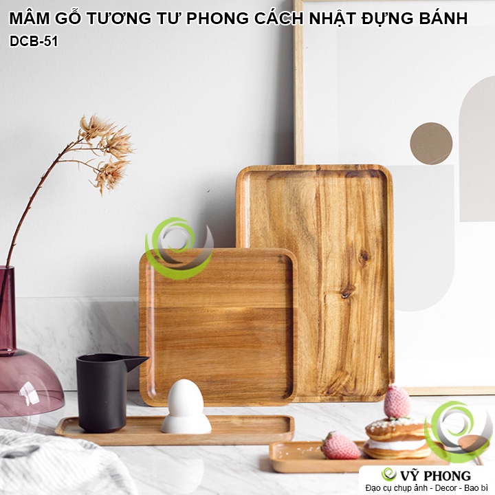 KHAY GỖ MÂM GỖ TƯƠNG TƯ TỰ NHIÊN DĨA GỖ PHONG CÁCH NHẬT BẢN ĐỰNG BÁNH TRÁI TRÁNG MIỆNG ĐẠO CỤ CHỤP ẢNH SẢN PHẨM DCB-51