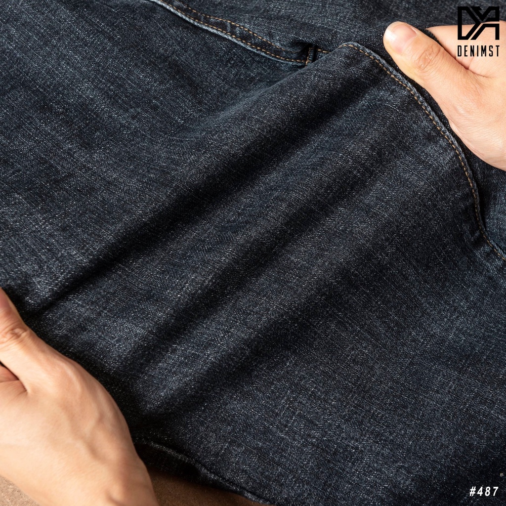 Quần jean nam xanh đậm trơn slim fit, quần bò nam đẹp DENIMST 487 | BigBuy360 - bigbuy360.vn