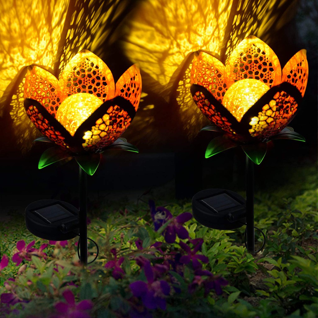 Đèn Led Năng Lượng Mặt Trời Chống Thấm Nước Hình Hoa Rỗng Trang Trí Lối Đi Sân Vườn
