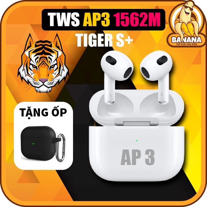 1562M Hổ Vằn - Tai Nghe Bluetooth TWS 3 - Bản Cao Cấp Nhất - Đầy Đủ Tất Cả Các Chức Năng - Có Micro - Sạc Không Dây