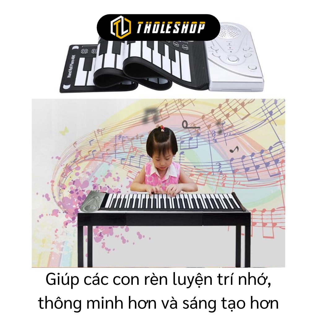 Đàn Piano Điện Tử - Bàn Phím Đàn Piano Dạng Cuộn 49 Phím Tiện Lợi, Linh Hoạt 9329