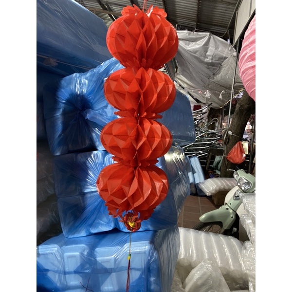 Đèn lồng đỏ chứ Phúc 4 tầng treo tết,lễ hội chịu mưa ,gió size 15cm