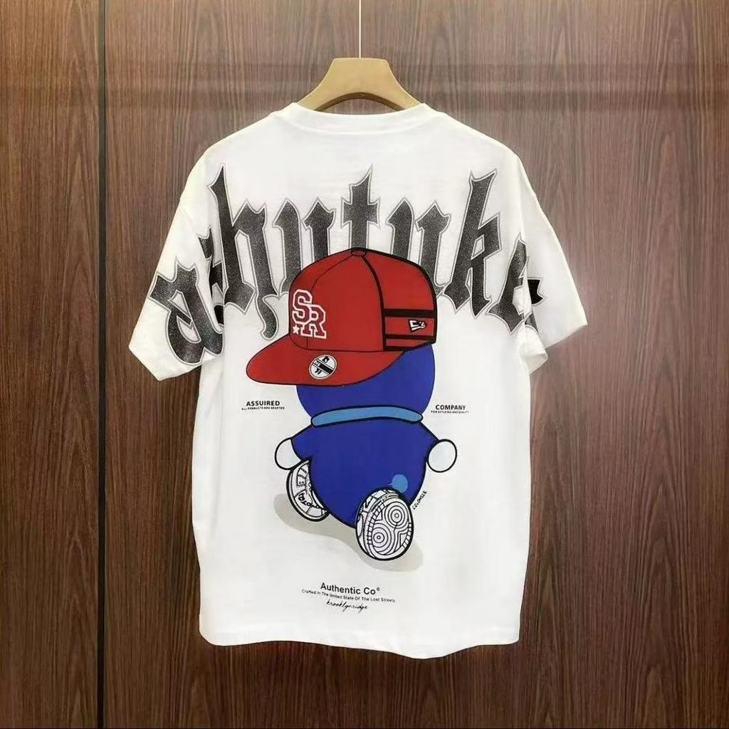 Áo Thun Mùa Hè Dáng Rộng Tay Ngắn Cổ Tròn In Chữ Có 3 Màu Có Size Lớn M-5XL Dành Cho Nam Giới