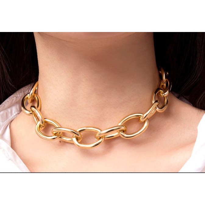Vòng cổ xích bản to titan cá tính - dây chuyền kim loại phụ kiện trang sức cho nam và nữ Hades.js