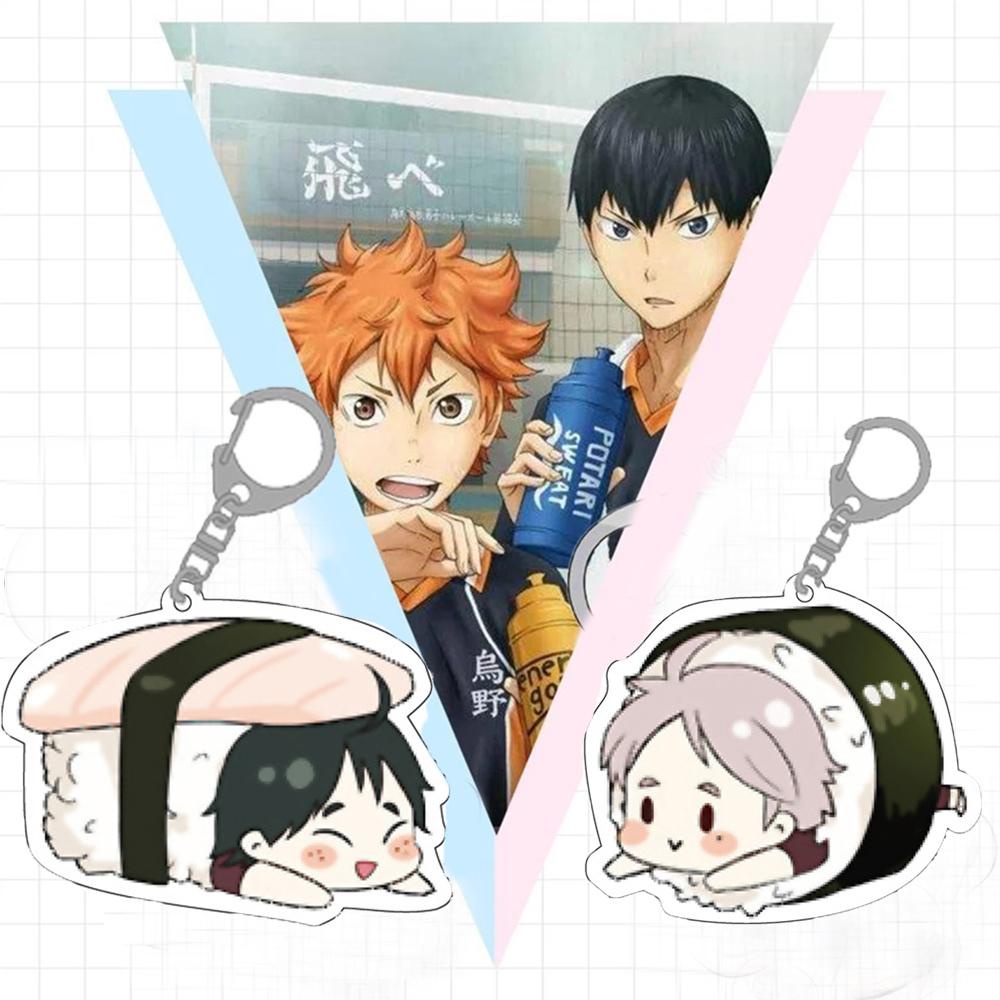 Rebuy1 Haikyuu! Móc Khóa Hình Cuộn Sushi Hoạt Hình Dễ Thương