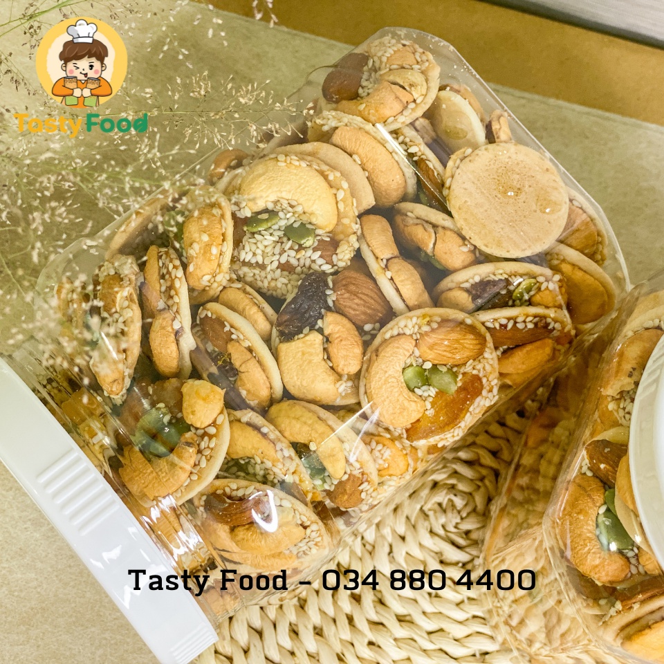 [Hũ vuông] 1,5KG Hũ Bánh Hạt Mix Tasty Food | HOÀN ĐỔI 100% nếu không như mô tả