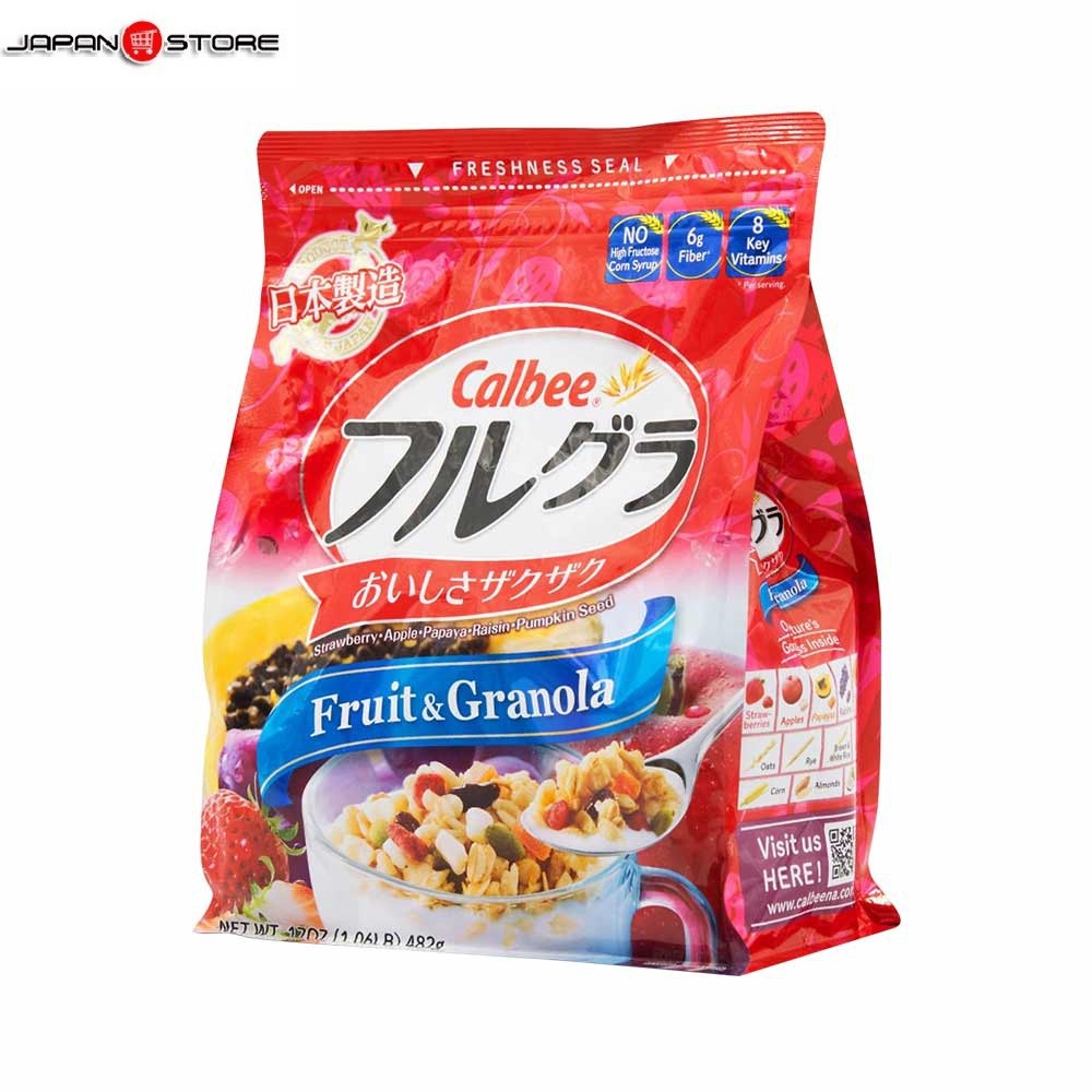 Ngũ cốc Calbee Nhật Bản hoa quả , trái cây dùng ăn sáng - ăn kiêng giảm cân ( 800G )