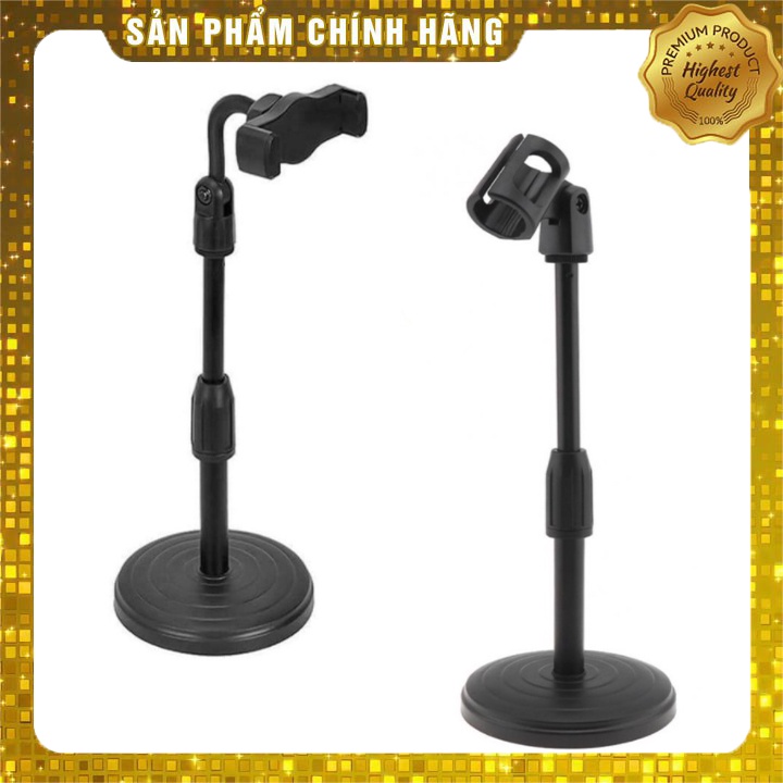 Kẹp Mic + Điện Thoại Tăng Giảm Chiều Cao Phù Hợp Để Bàn