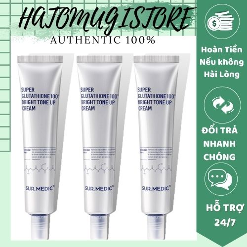 Sur.Medic [Trắng da 100%-Hàng Auth] Kem Dưỡng Trắng Nâng Tông Da Sur.Medic Super Glutathione 100 Bright Tone Up Cream