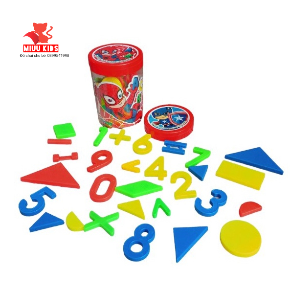 Hộp Nam Châm 29 pcs Cho Bé Làm Quen Với Chữ Số Hình Học Chĩnh Hãng Antona