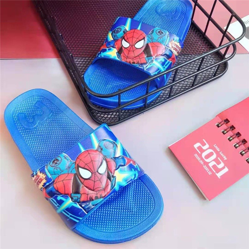 Dép quai ngang Spiderman dép cao su bé trai siêu nhân 2021