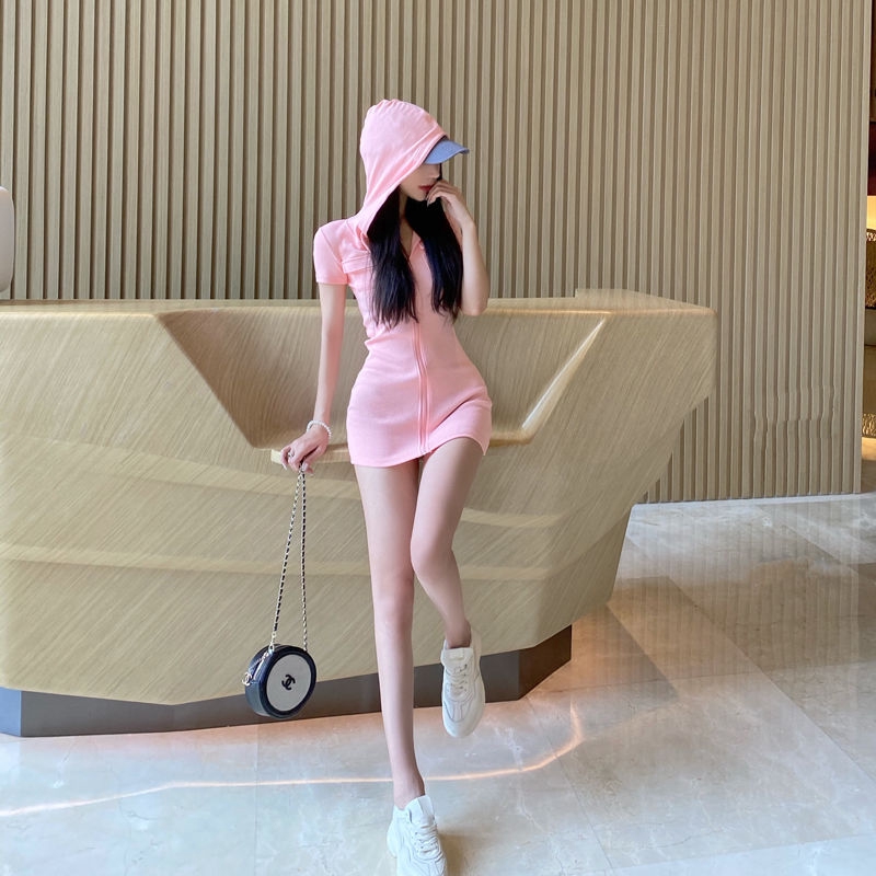 Đầm Ôm Tay Ngắn Có Nón Trùm Đầu Thời Trang Dành Cho Nữ | BigBuy360 - bigbuy360.vn