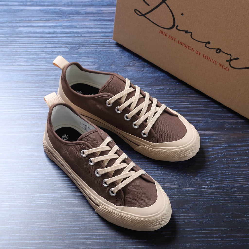 Giày Sneaker Vải Nữ DINCOX GC20 Sành Điệu Chocolate