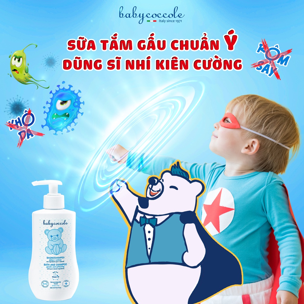 Sữa tắm gội chiết xuất hoa sen Babycoccole 0M+