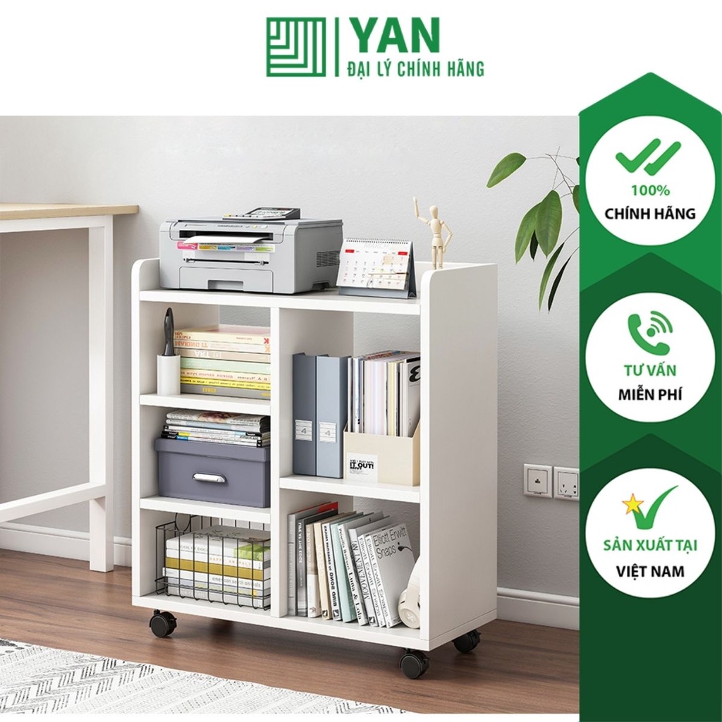 Kệ đa năng lưu trữ đồ có bánh xe, giá sách kệ để đồ tiện lợi - gp173