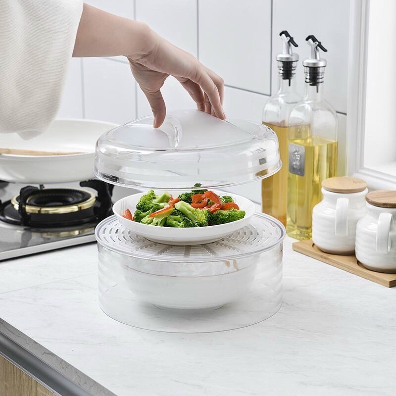 Lồng bàn bảo quản thức ăn thông minh chống bụi 5 tầng trong suốt giữ nhiệt tốt