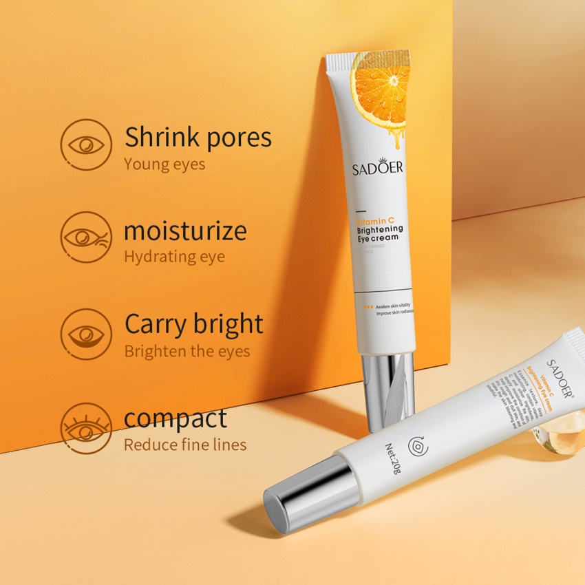 Kem dưỡng da mắt Vitamin C 20g làm trắng dưỡng ẩm chống nếp nhăn lão hóa loại bỏ quầng thâm bọng mắt