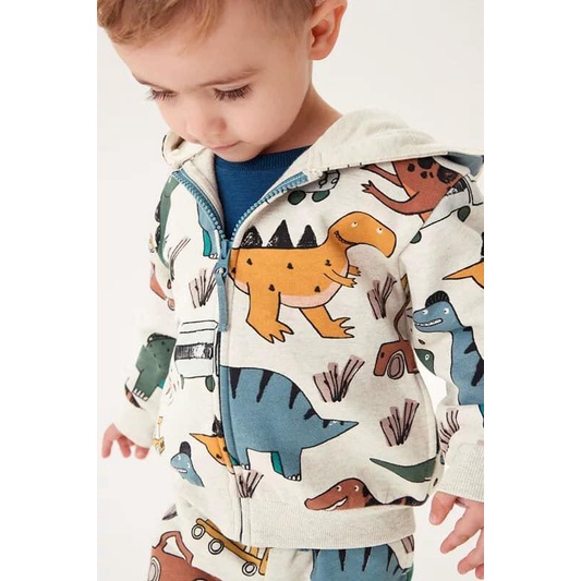 🎀🎀 ÁO KHOÁC NỈ DA CÁ MALWEE HÌNH KHỦNG LONG Ô TÔ BÉ TRAI