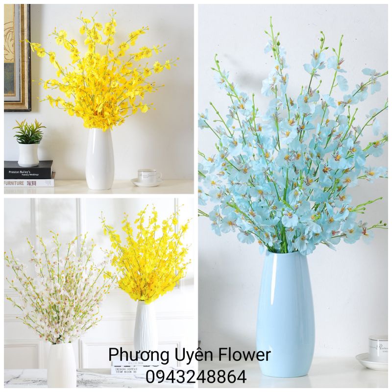 Cành Lan Vũ Nữ 8 nhánh _ Hoa lụa cao cấp