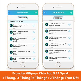 Gói tài khoản khóa học tại App ELSA pro 01 THÁNG trị giá 129.000 VNĐ