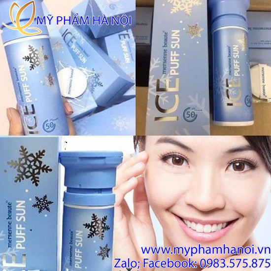 KEM CHỐNG NẮNG ICE PUFF SUN MERSENNE BEAUTE PHA LÊ TUYẾT