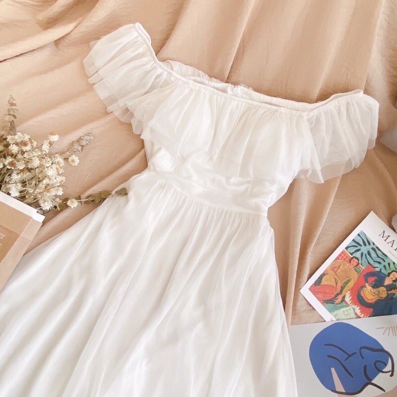 Đầm maxi lưới trễ vai dự tiệc cao cấp (Ảnh thật trãi sàn) | BigBuy360 - bigbuy360.vn