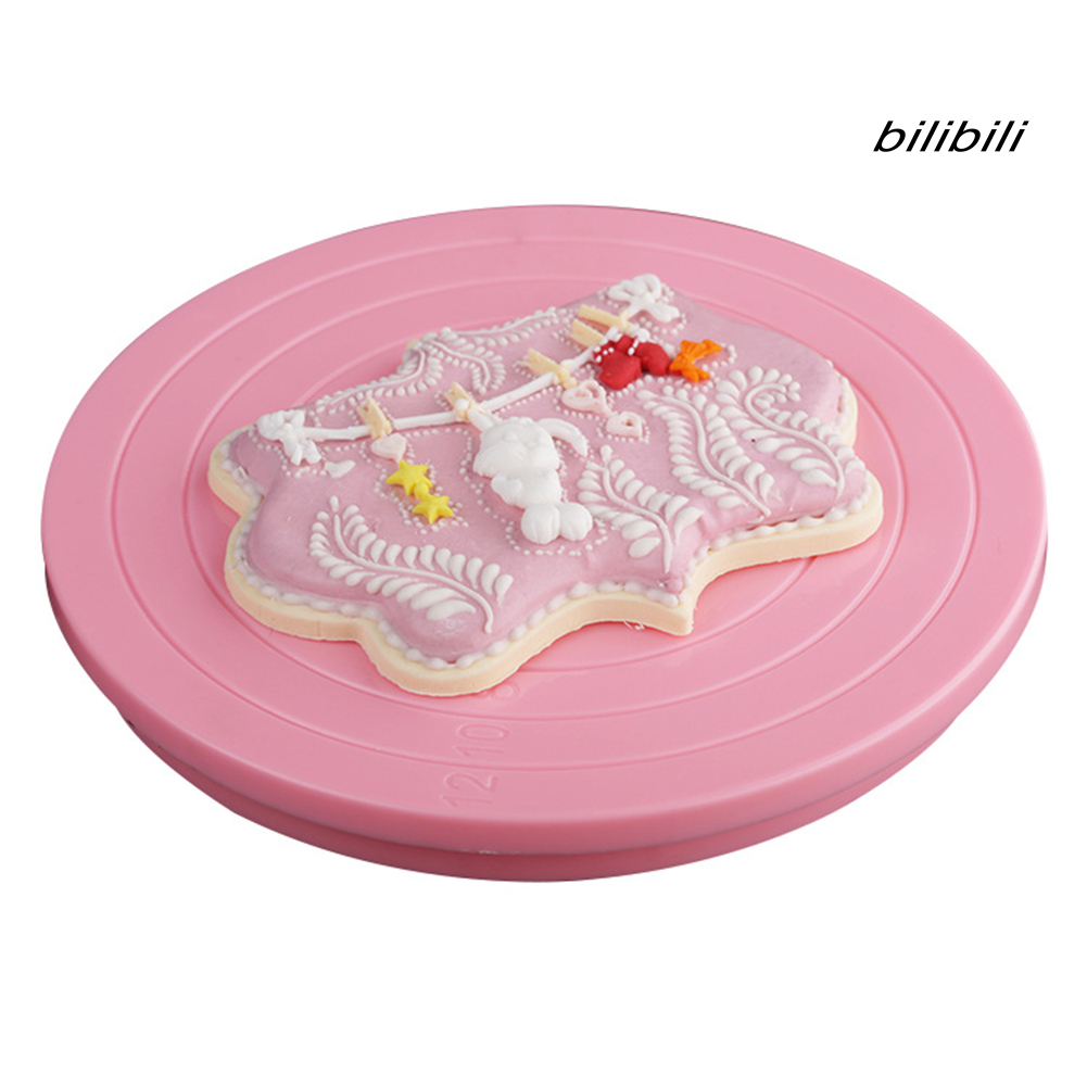 Bàn xoay làm bánh hình tròn 14cm bằng nhựa tiện lợi