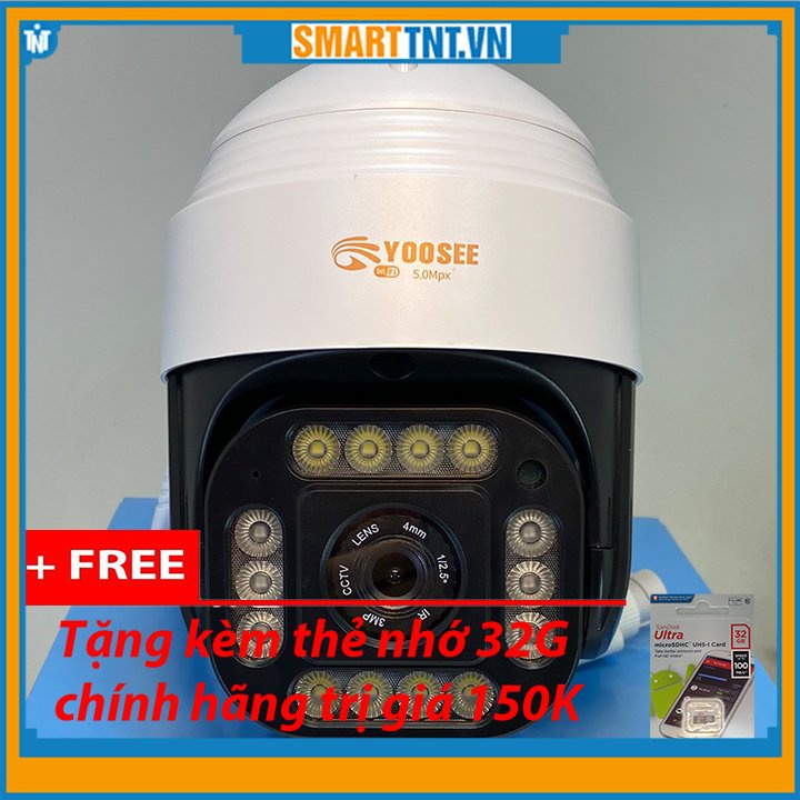 Camera IP Wifi ngoài trời PTZ Yoosee 4 râu 5.0MP siêu nét tặng thẻ nhớ 32G, hàng đẹp Smarttnt.vn